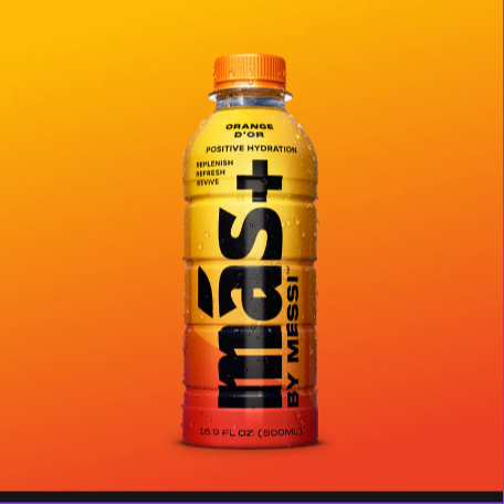 MAS+ Hydration Drink By Lionel Messi Orange Dor Flavour With Gluten Free & Caffeine Free - 500ml