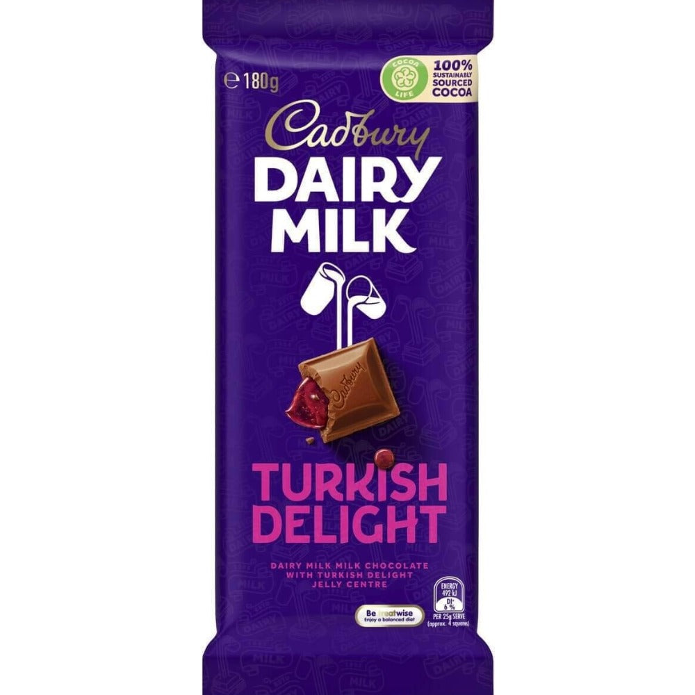 Cadbury Dairy Milk Australia Turkish Delight Chocolate Block