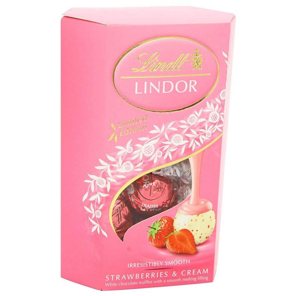 Lindt Lindor Chocolate Truffles - Strawberries and Cream 200 g EXCLUSIVE