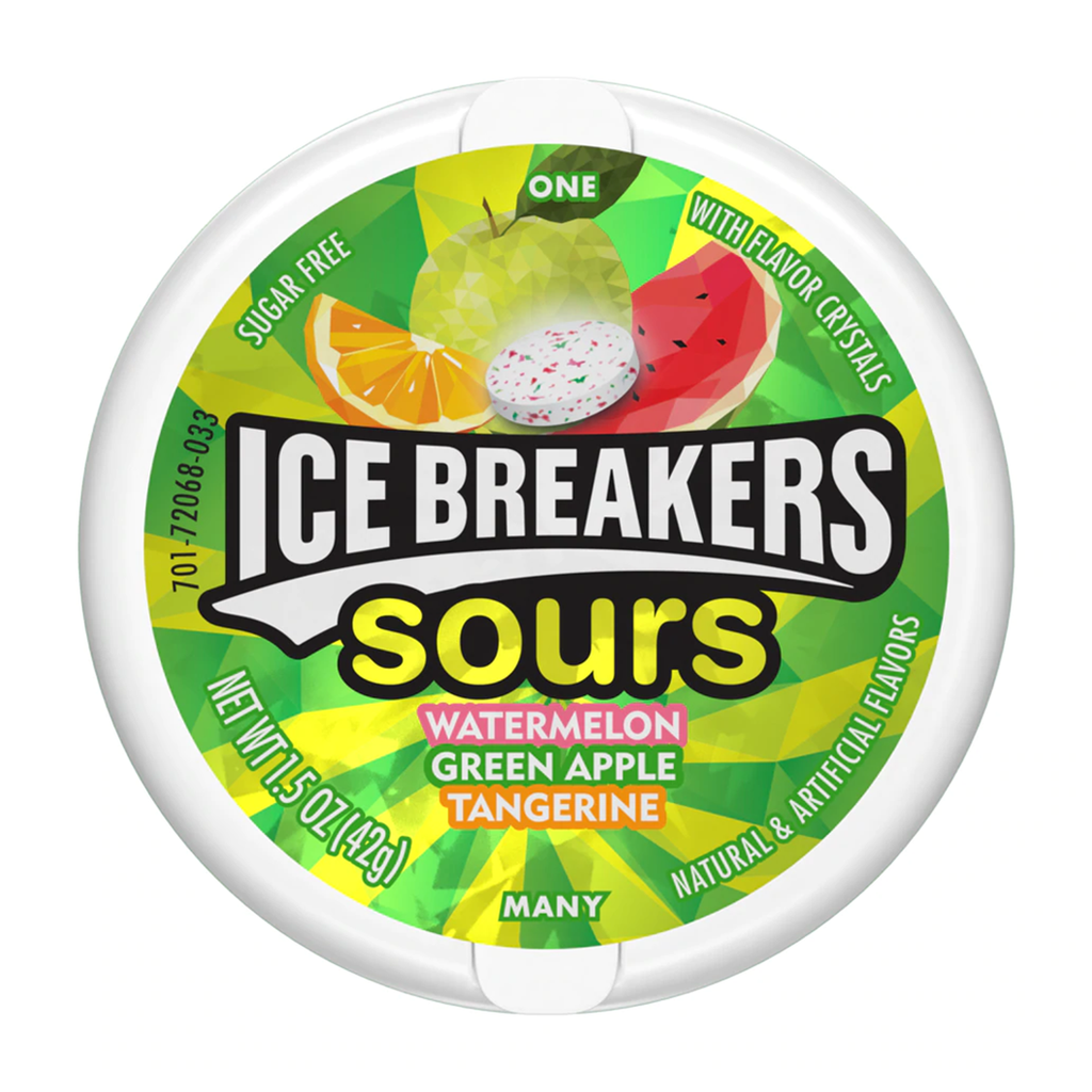 Ice Breakers Sours Watermelon, Green Apple Flavoured Mints