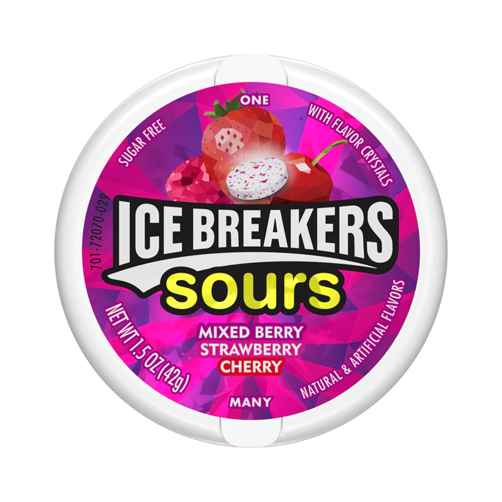 Ice Breakers Sours Strawberry - Mixed Berry Flavored Mints