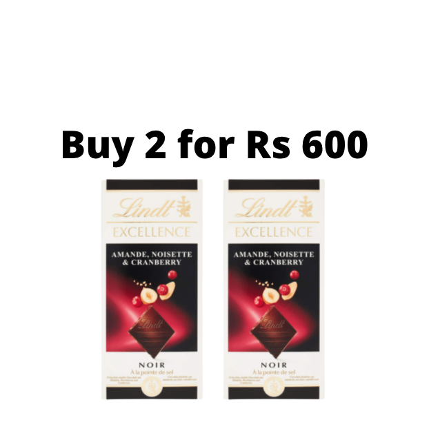 Lindt Excellence - Cranberry, Almond and Hazelnut Dark Special Price for 2