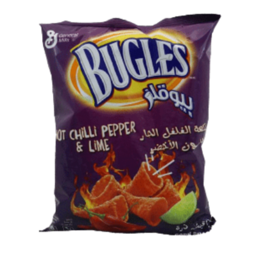 General Mills Bugles  Mini Crispy Corn Snacks-Hot Chilli Pepper&Lime (18G)