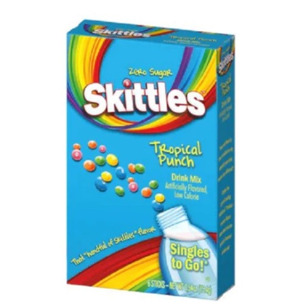 Skittles Zero Sugar Singles to Go  Drink Mix - Tropical Punch