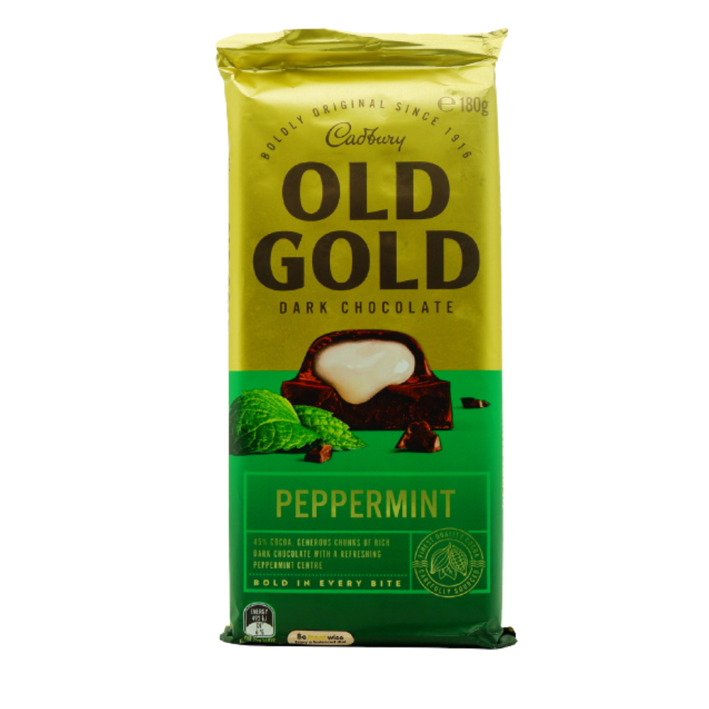 Cadbury Old Gold Australia Peppermint Dark Chocolate Block