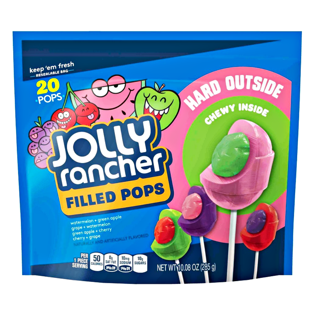 Jolly Rancher Filled Pops Lollipops Stand Up Bag